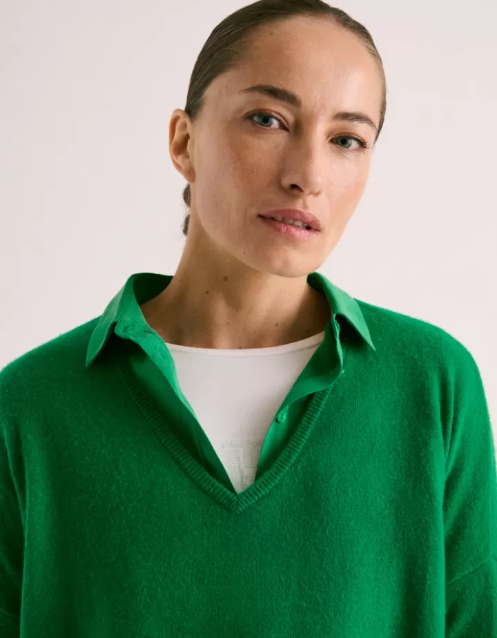 Maille>DEVERNOIS Pull en cachemire Encolure V Vertgarden