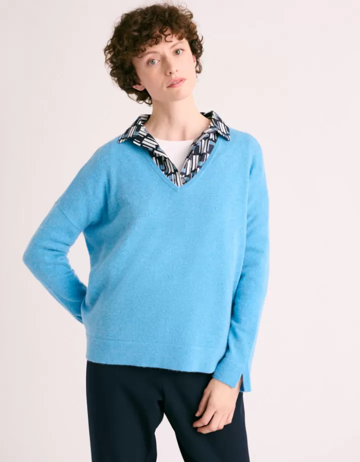 Maille>DEVERNOIS Pull en cachemire Encolure V Bleuatlantique