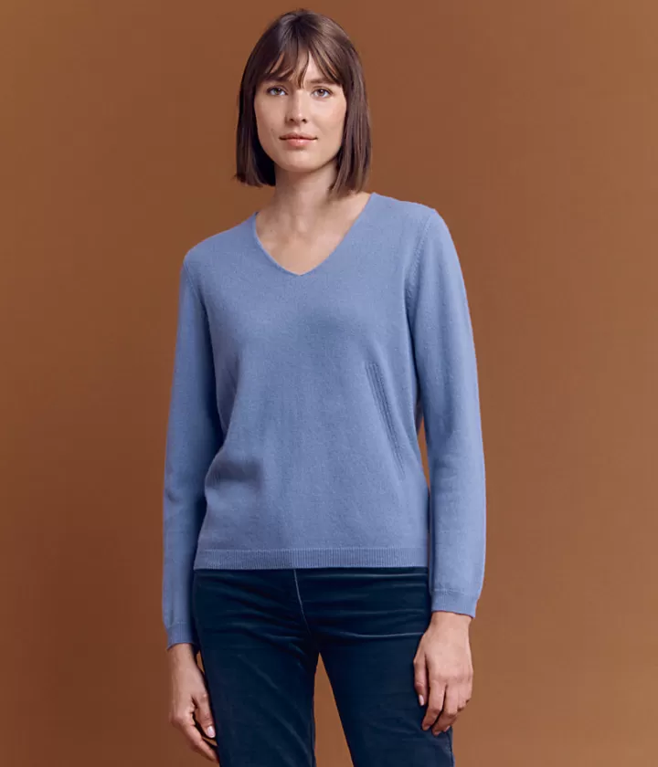 Maille>DEVERNOIS Pull en cachemire Encolure V Violetagapanthe
