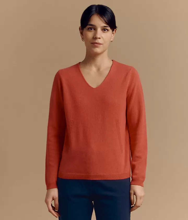Maille>DEVERNOIS Pull en cachemire Encolure V Rosemacaron