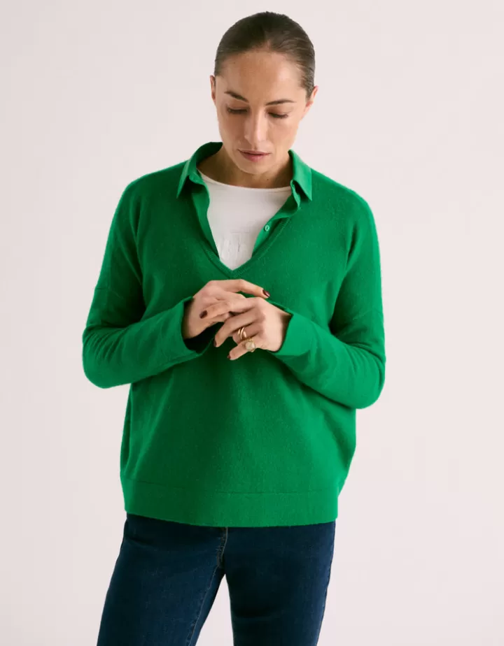 Maille>DEVERNOIS Pull en cachemire Encolure V Vertgarden