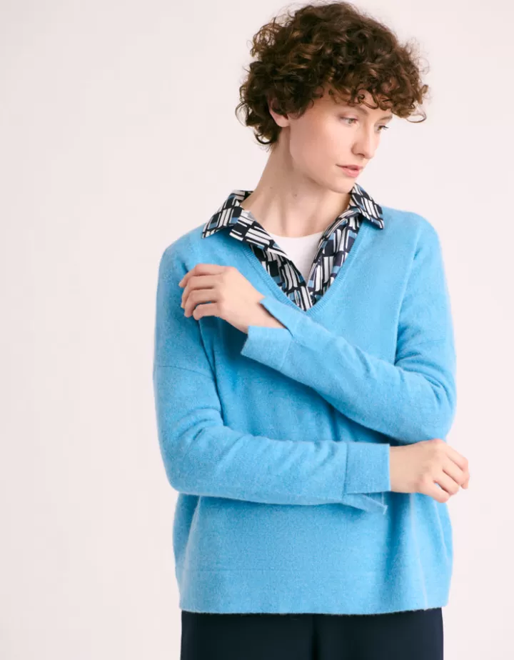 Maille>DEVERNOIS Pull en cachemire Encolure V Bleuatlantique