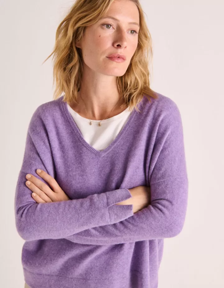 Maille>DEVERNOIS Pull en cachemire Encolure V Violetamethyste