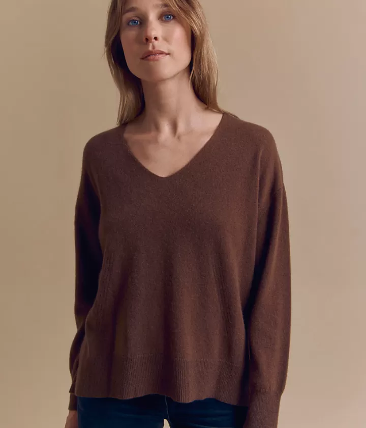 Maille>DEVERNOIS Pull en cachemire Oversize Marronchatain
