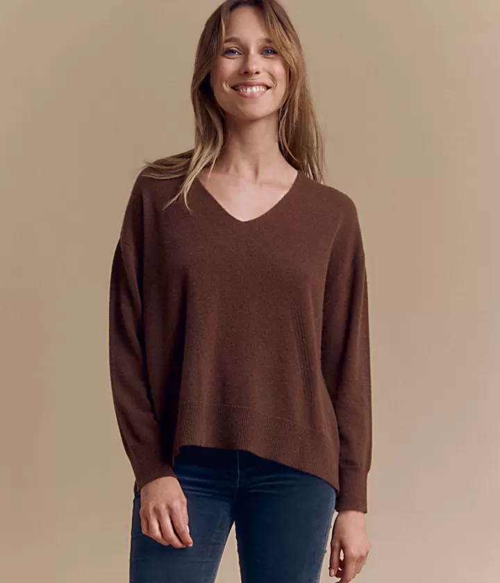 Maille>DEVERNOIS Pull en cachemire Oversize Marronchatain