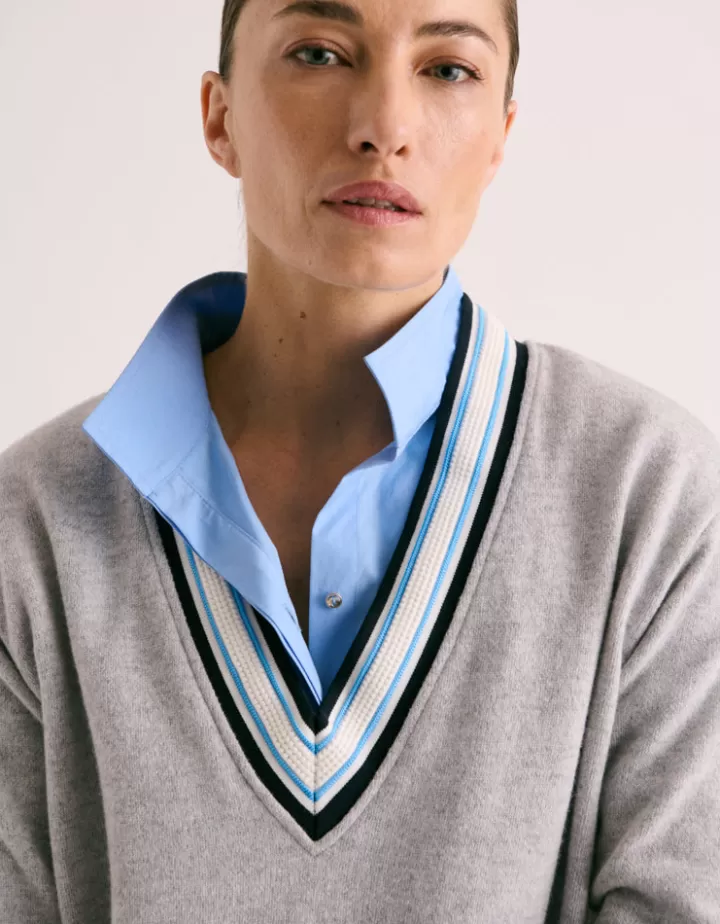 Maille>DEVERNOIS Pull en laine et cachemire Made in France Grischine
