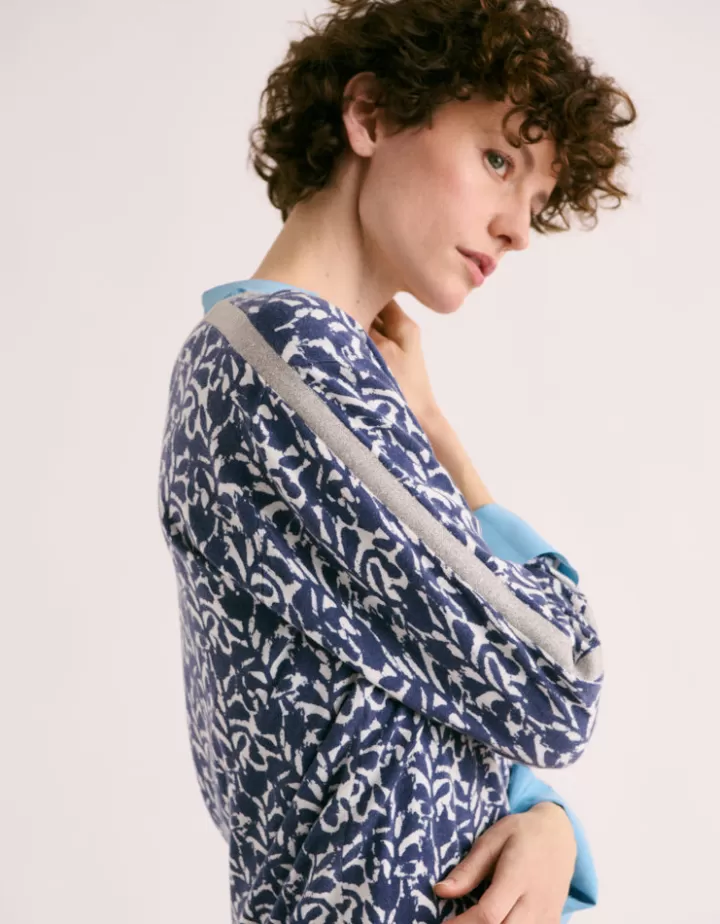 Maille>DEVERNOIS Pull imprimé En viscose Bleu