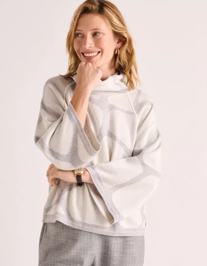 Maille>DEVERNOIS Pull maille jacquard en laine mérinos Tricoté en France Blanccasse