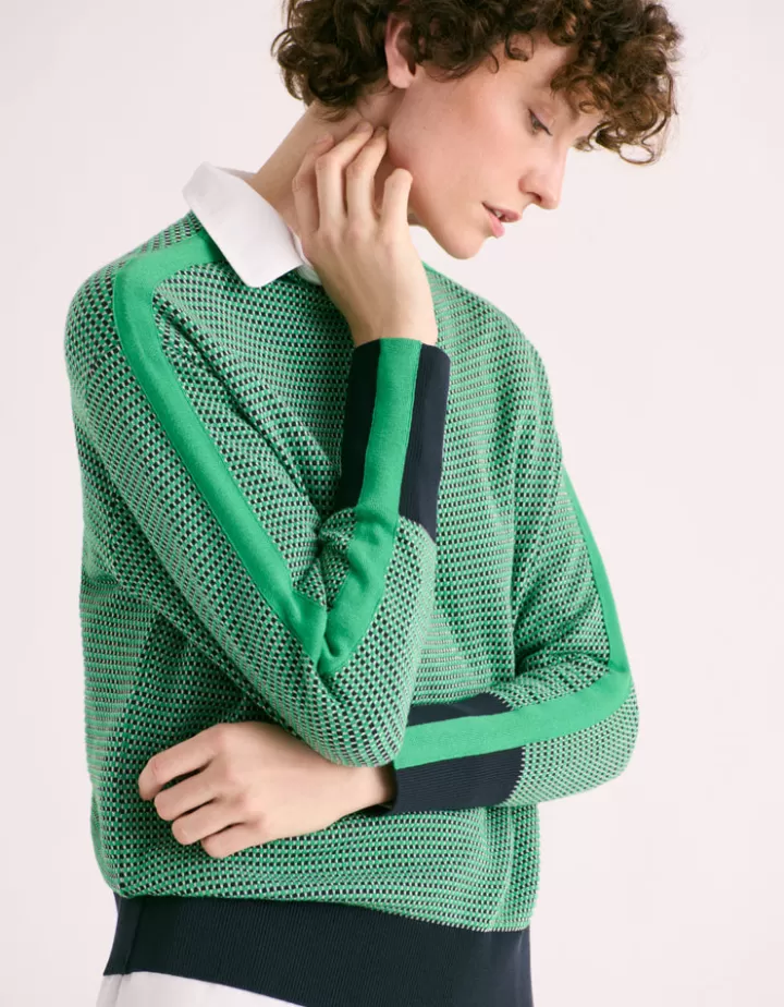 Maille>DEVERNOIS Pull maille jacquard Tricoté en France Vert