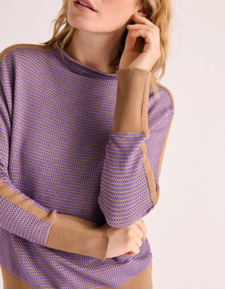 Maille>DEVERNOIS Pull maille jacquard Tricoté en France Violet