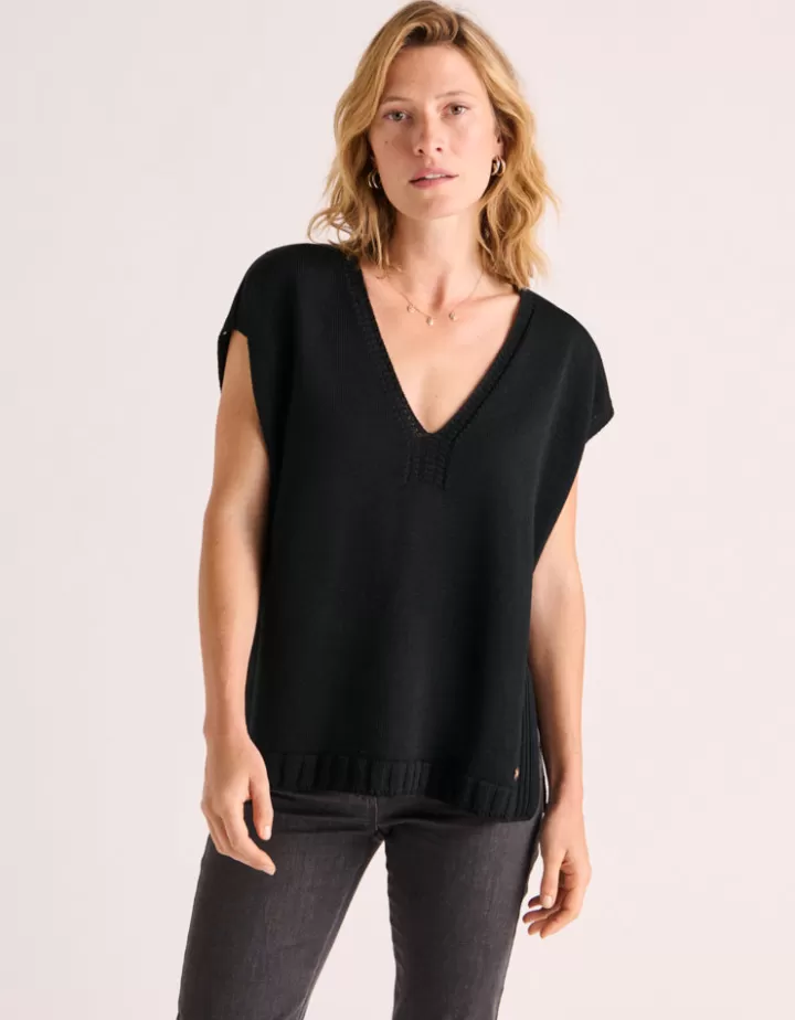 Maille>DEVERNOIS Pull maille milano en laine mérinos Made in France Noir