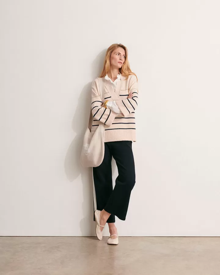 Maille>DEVERNOIS Pull marinière en maille En coton Ecru