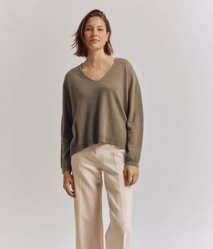 Maille>DEVERNOIS Pull oversize 100% Cachemire Marronkaki