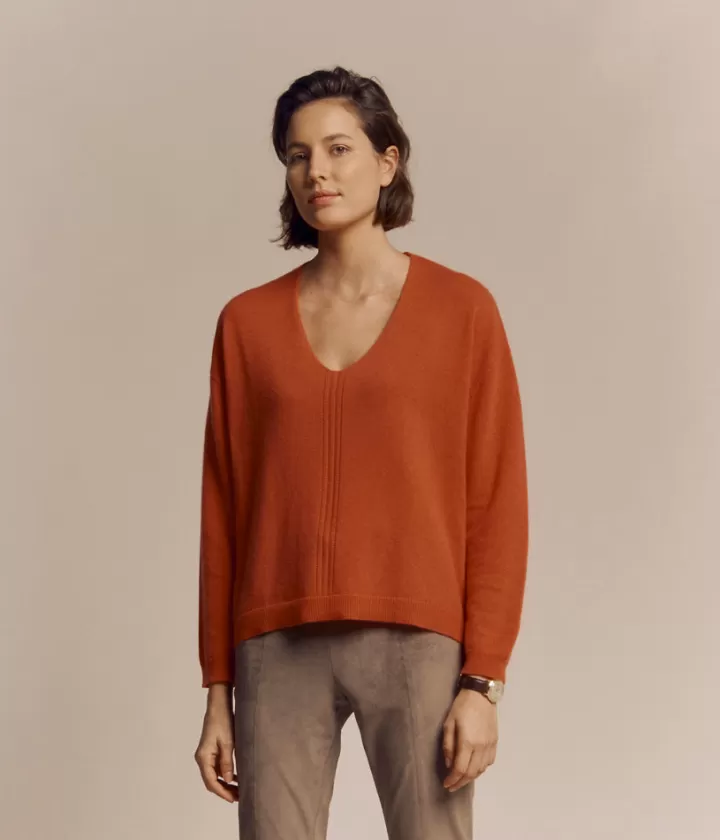Maille>DEVERNOIS Pull oversize 100% Cachemire Orange