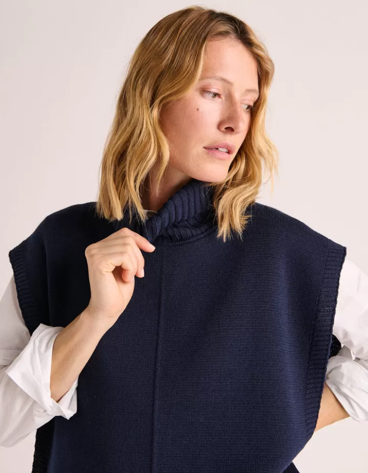 Maille>DEVERNOIS Pull "poncho" maille milano en laine mérinos Made in France Stone