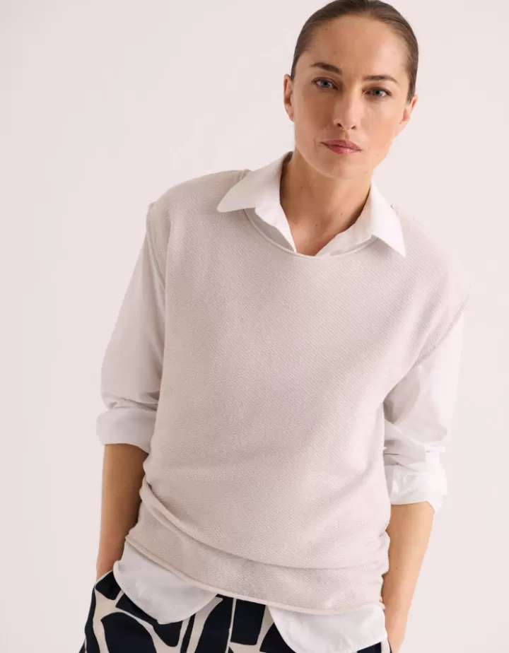 Maille>DEVERNOIS Pull sans manches Tricoté en France Rose