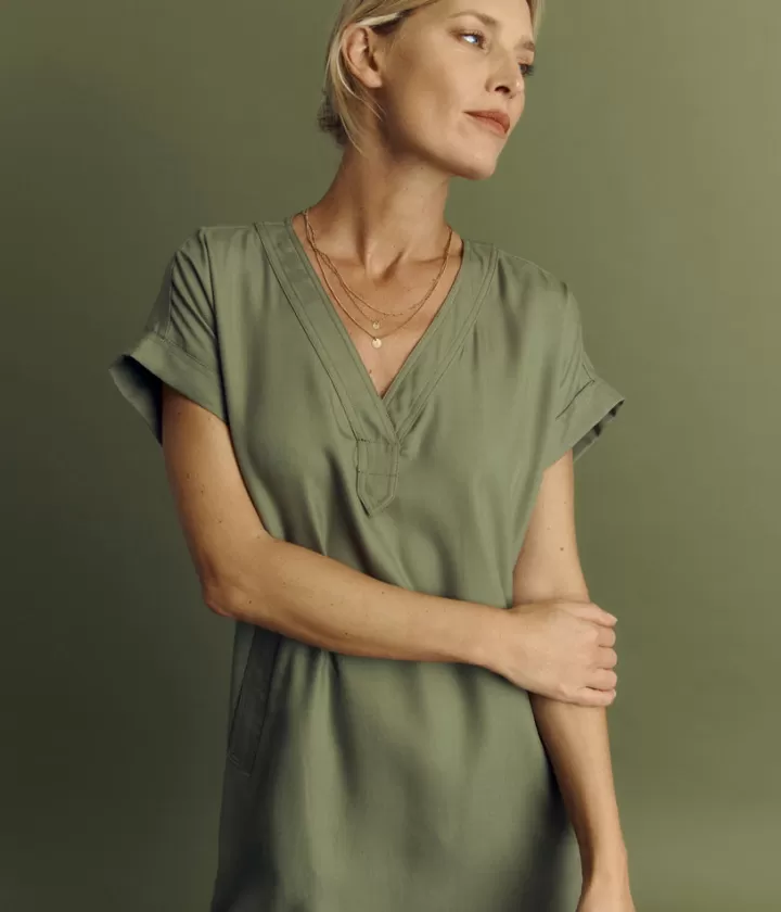 Robes & Jupes>DEVERNOIS Robe housse en Tencel Manches kimono Vertarmy