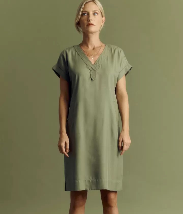 Robes & Jupes>DEVERNOIS Robe housse en Tencel Manches kimono Vertarmy