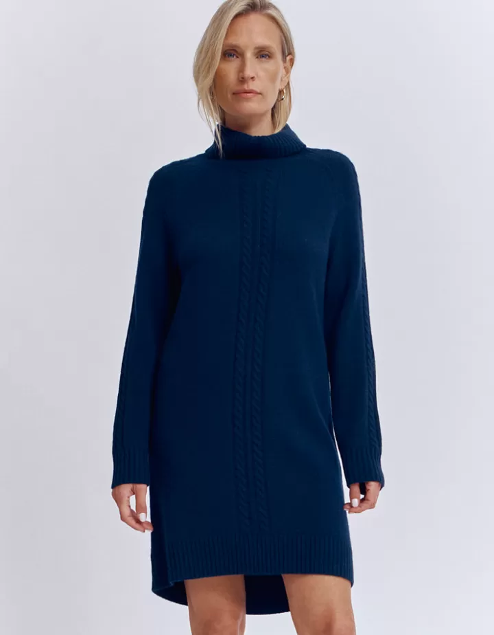 Robes & Jupes | Maille>DEVERNOIS Robe pull En laine et cachemire Marine