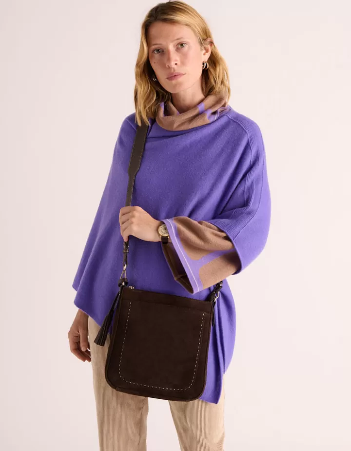 Accessoires>DEVERNOIS Sac besace En cuir Marronchocolat