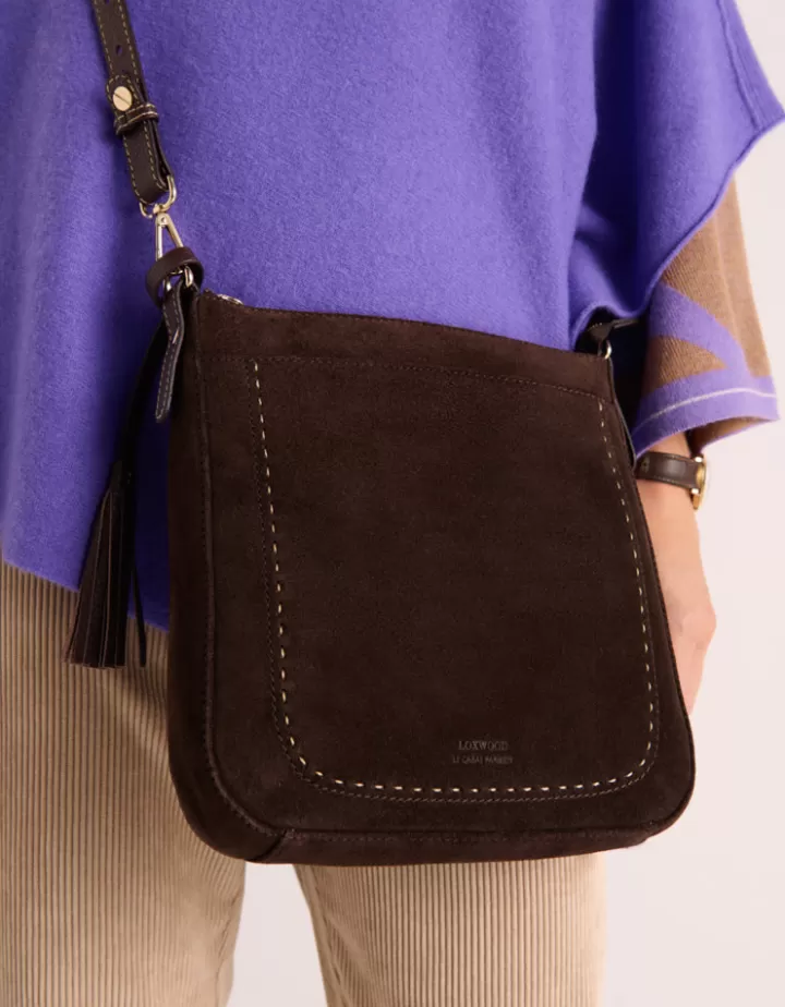 Accessoires>DEVERNOIS Sac besace En cuir Marronchocolat