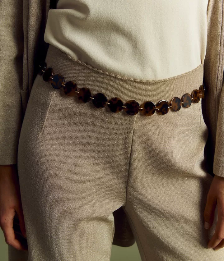 Accessoires>DEVERNOIS Sautoir/Ceinture En écaille Marron