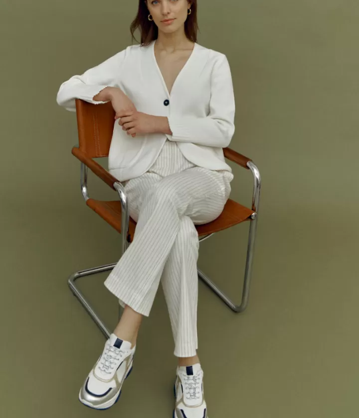 Accessoires>DEVERNOIS Sneakers Multimatières Blanc