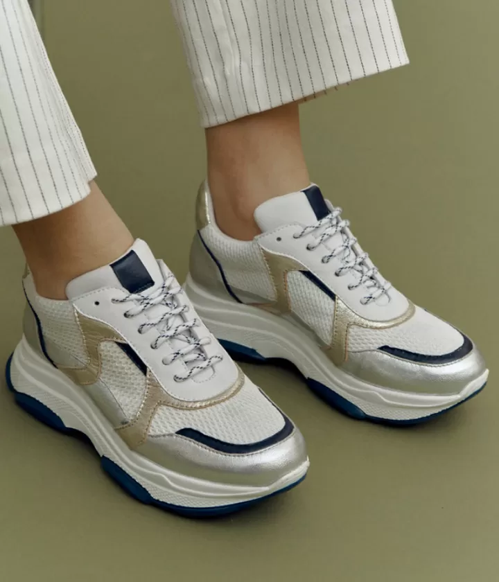 Accessoires>DEVERNOIS Sneakers Multimatières Blanc