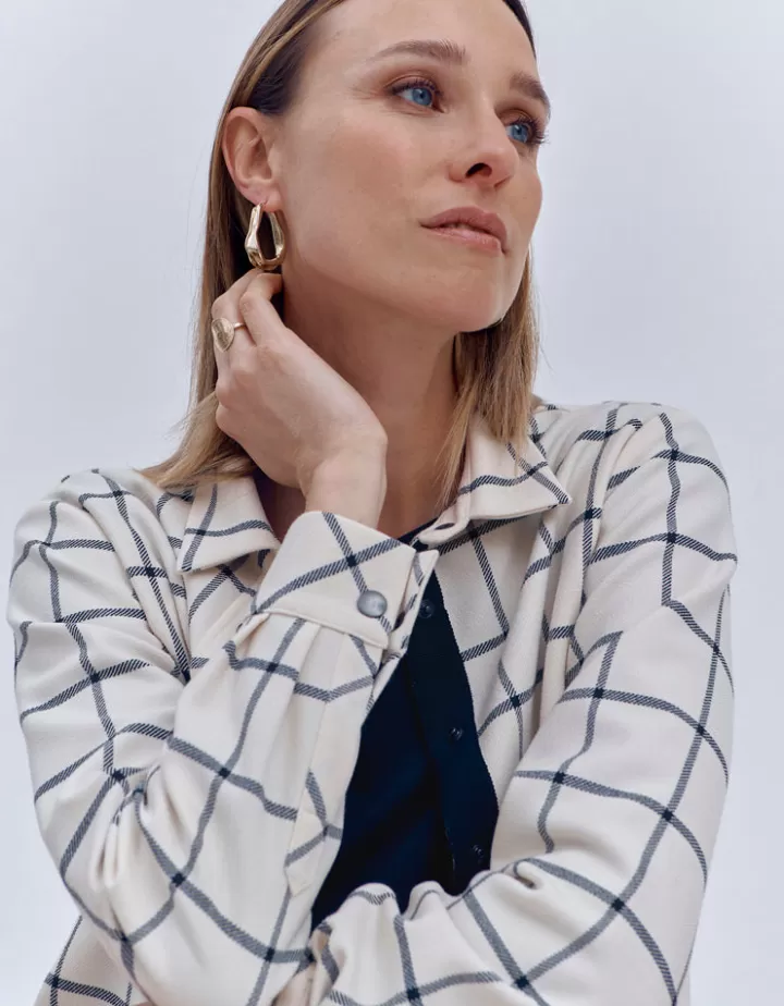 Tops & Chemises>DEVERNOIS Surchemise À carreaux Beige