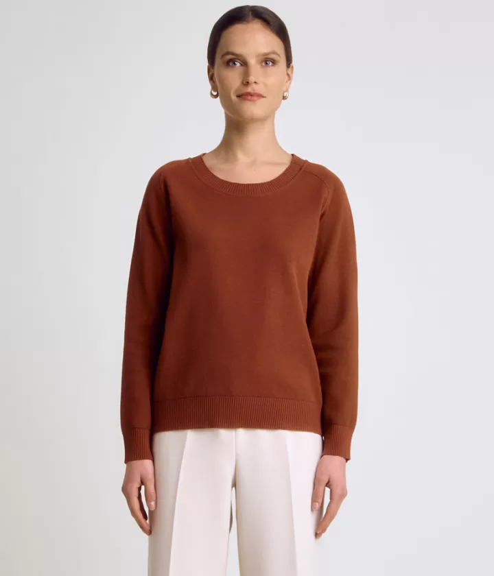 Maille>DEVERNOIS Sweat maille en viscose stretch Tricoté en France Cuivre