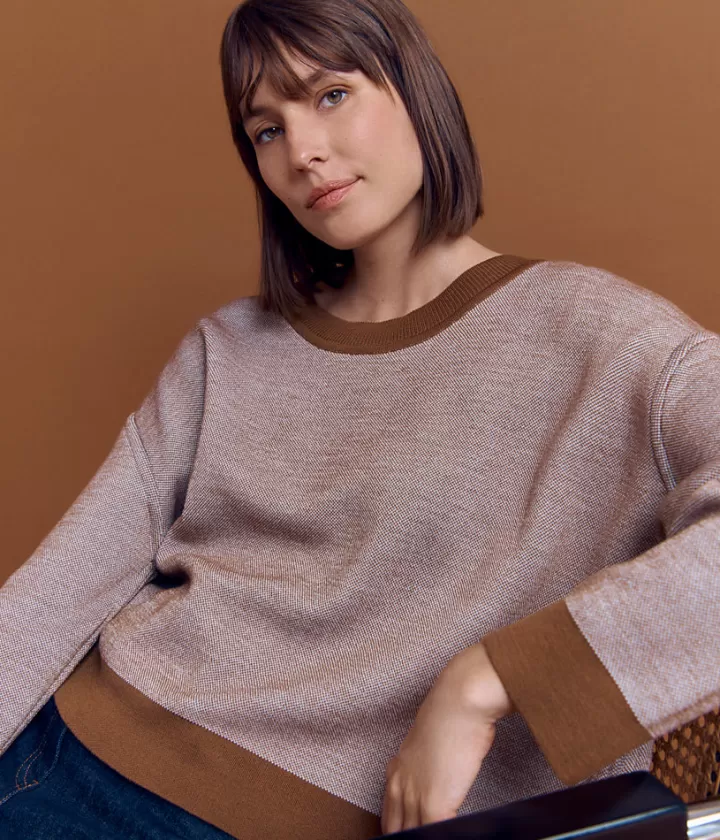 Maille>DEVERNOIS Sweat maille laine Mérinos Tricoté en France Marron