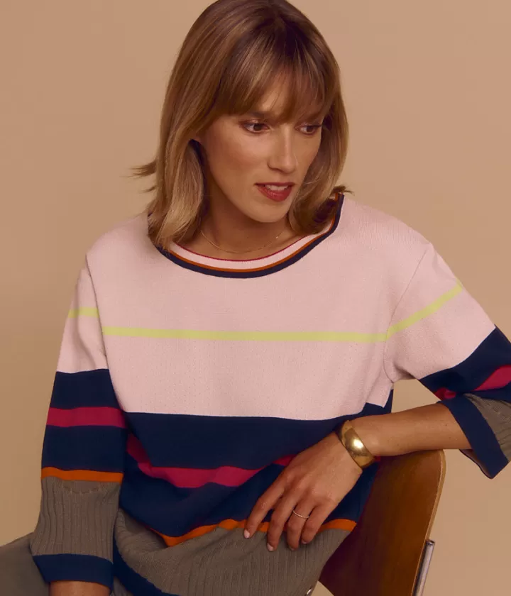 Maille>DEVERNOIS Sweat maille piquée Tricoté en France Beige