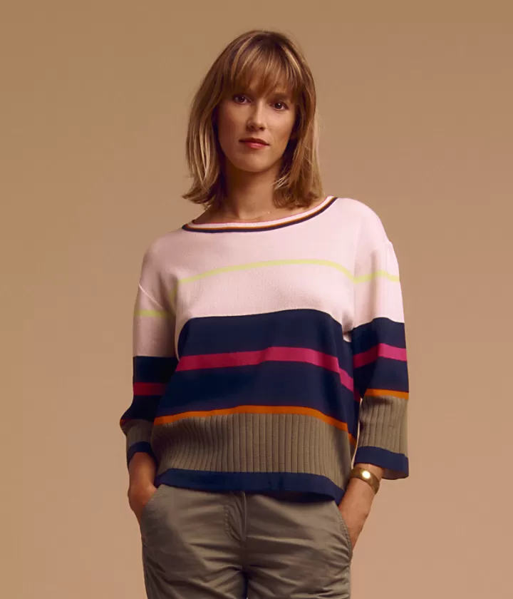Maille>DEVERNOIS Sweat maille piquée Tricoté en France Beige
