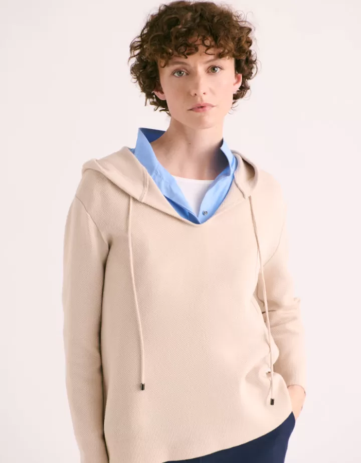 Maille>DEVERNOIS Sweat maille Tricoté en France Ecru