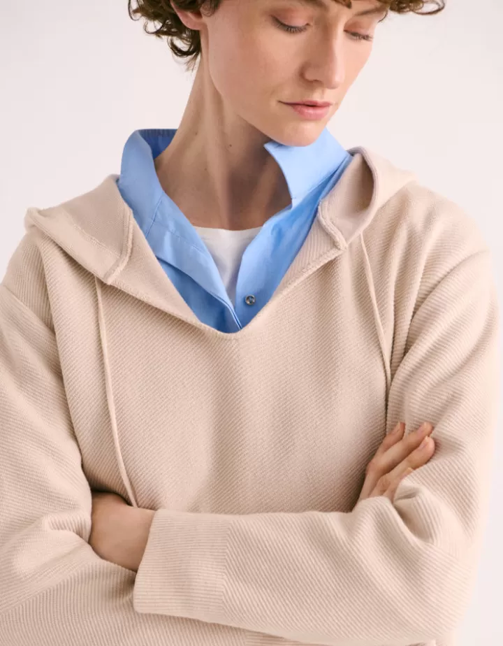 Maille>DEVERNOIS Sweat maille Tricoté en France Ecru