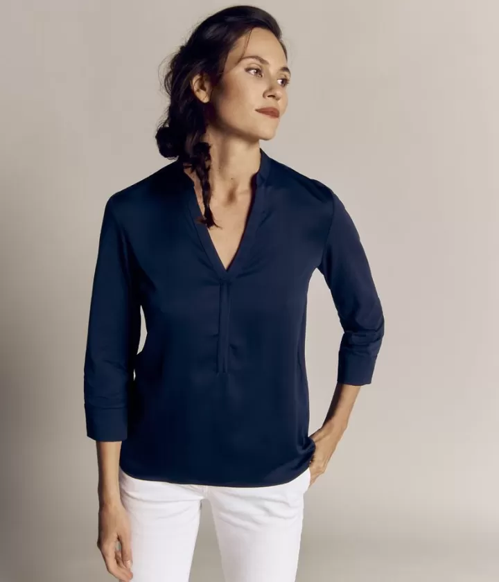 Tops & Chemises>DEVERNOIS Tee shirt bi-matière En satin et jersey
