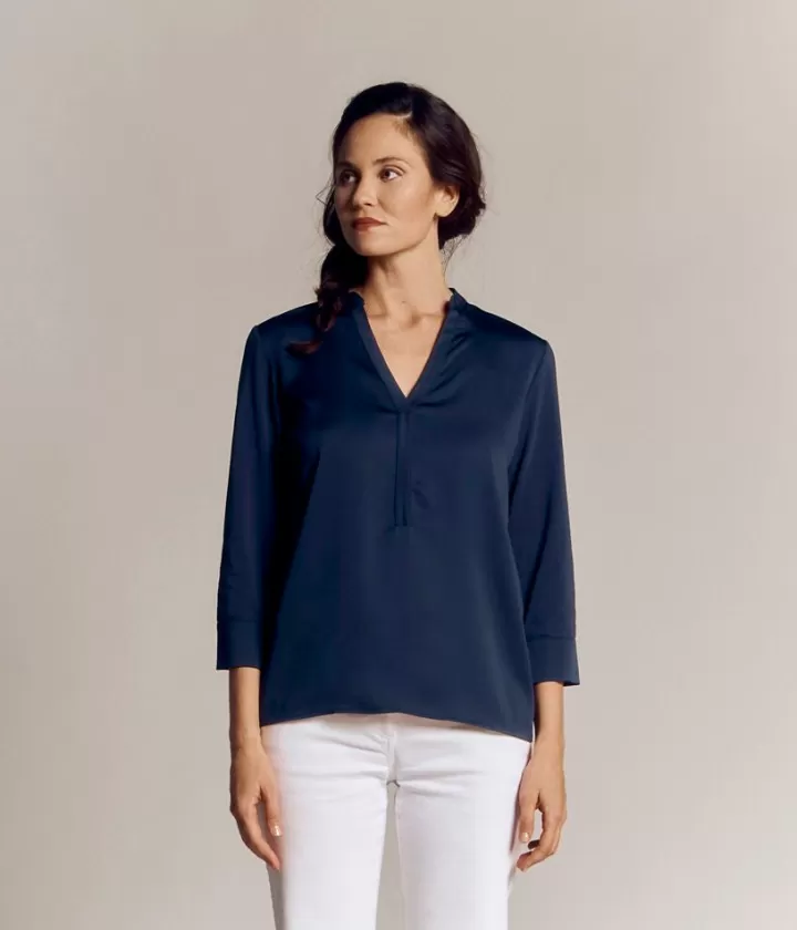 Tops & Chemises>DEVERNOIS Tee shirt bi-matière En satin et jersey