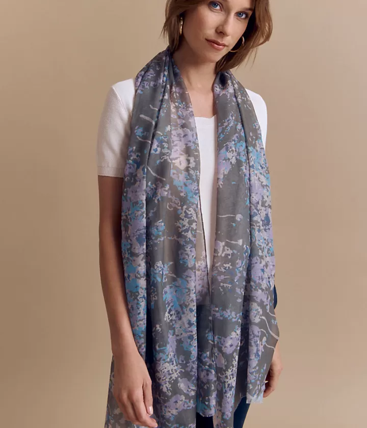 Accessoires>DEVERNOIS Étole en polyester Imprimée Marronkaki