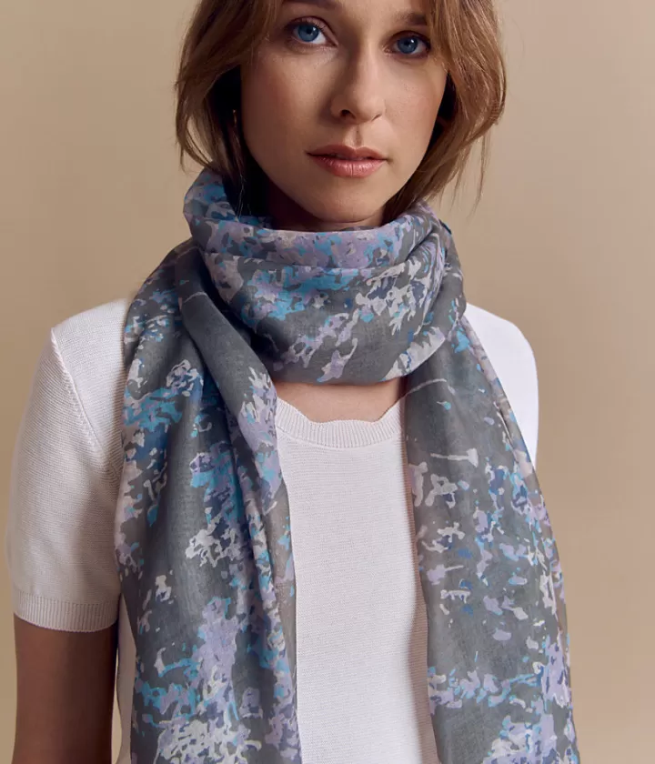 Accessoires>DEVERNOIS Étole en polyester Imprimée Marronkaki