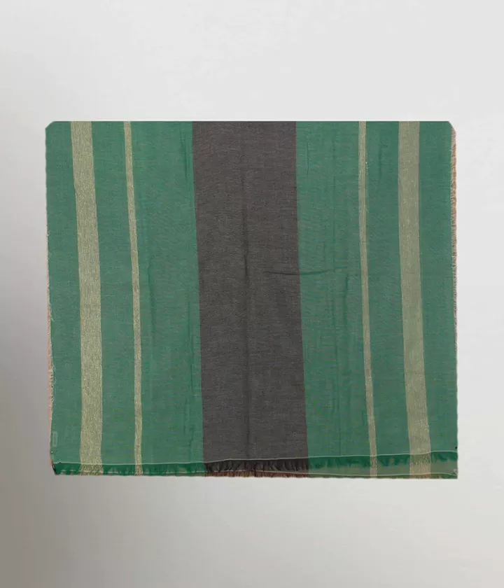 Accessoires>DEVERNOIS Étole tissée rayée En coton et lurex Vertfonce