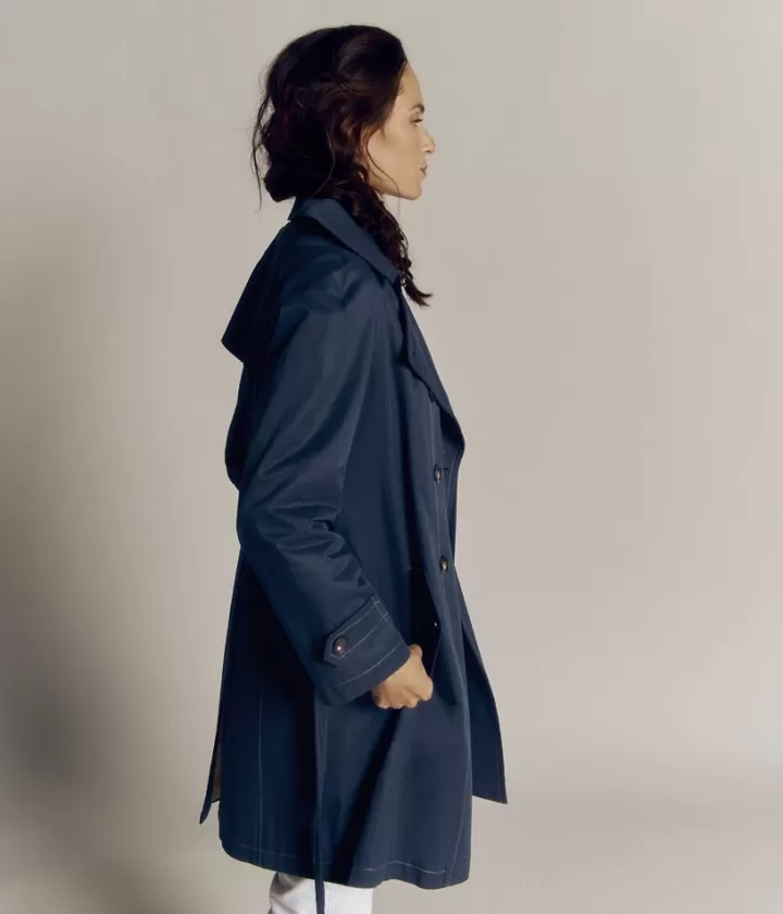 Vestes & Manteaux>DEVERNOIS Trench à grand col En coton et polyester