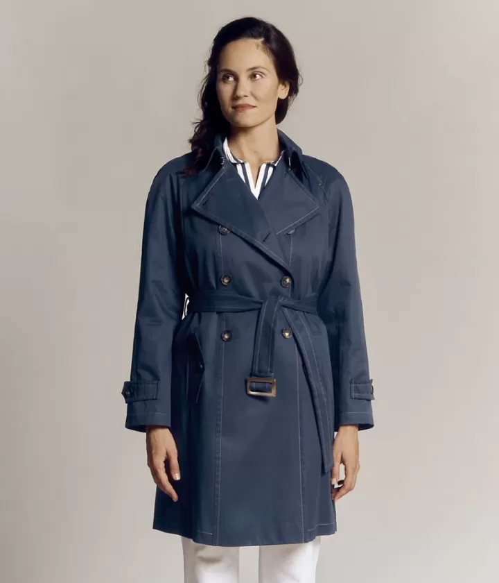 Vestes & Manteaux>DEVERNOIS Trench à grand col En coton et polyester