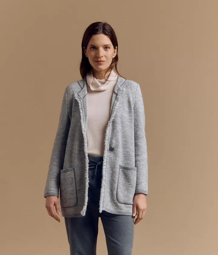 Vestes & Manteaux | Maille>DEVERNOIS Veste maille en laine et alpaga Tricotée en France Grischine