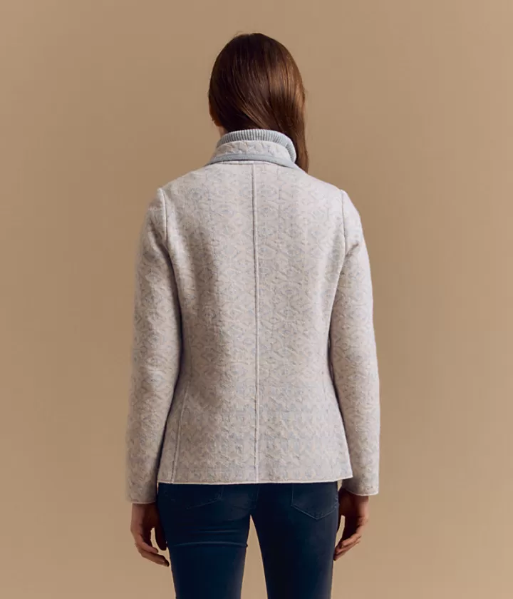 Vestes & Manteaux | Maille>DEVERNOIS Veste maille en laine Mérinos et cachemire Col tailleur Grischine