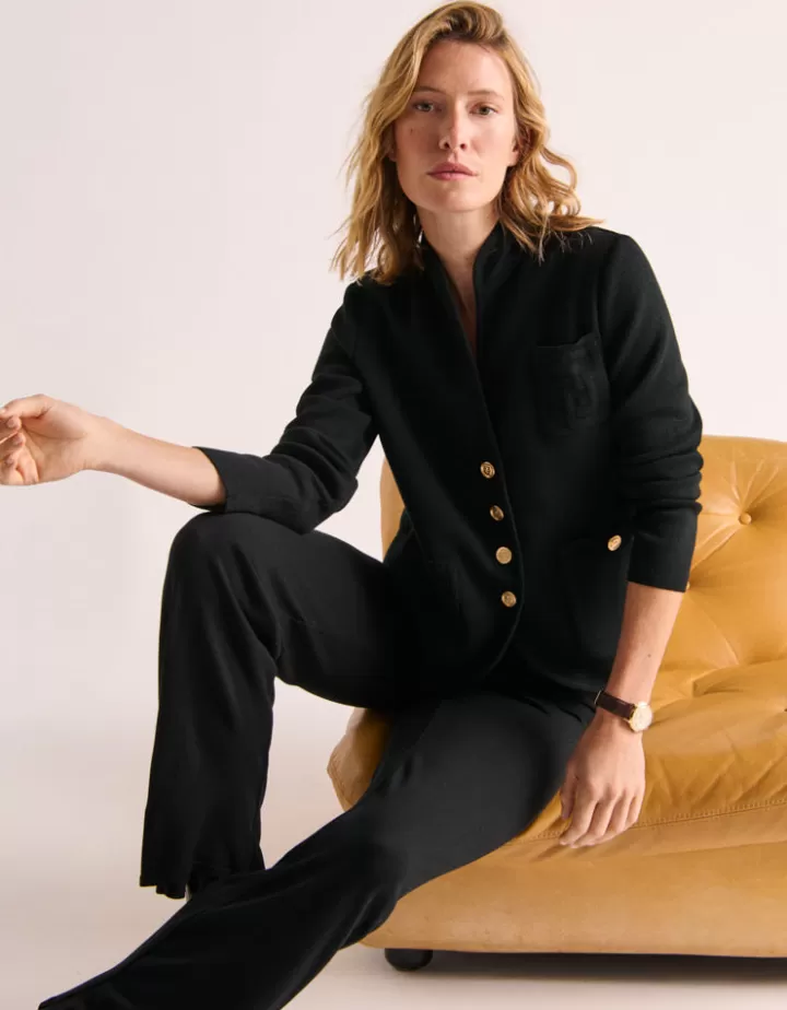 Vestes & Manteaux | Maille>DEVERNOIS Veste maille milano en laine mérinos Tricotée en France Noir