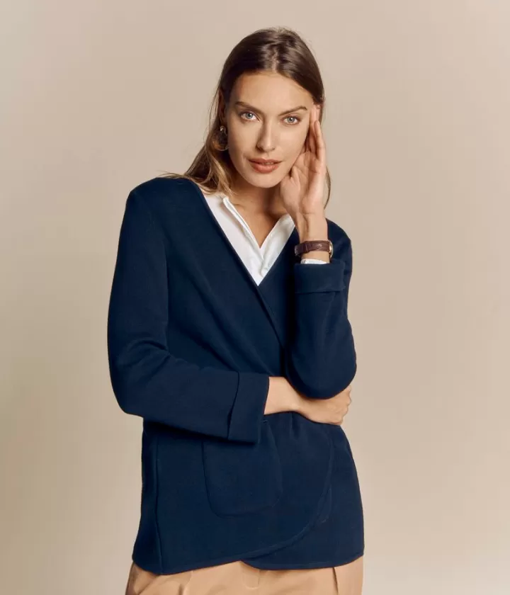 Maille | Vestes & Manteaux>DEVERNOIS Veste souple maille Milano en laine Mérinos et viscose Tricotée en France