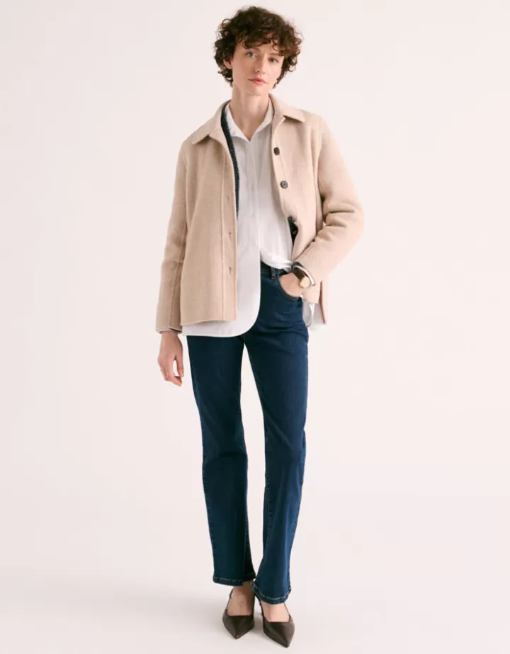 Vestes & Manteaux>DEVERNOIS Veste "sur-chemise" En laine double-face Beigepeau